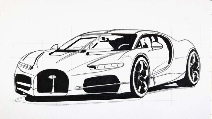 Easy Step-by-Step Bugatti Tourbillon Drawing Tutorial